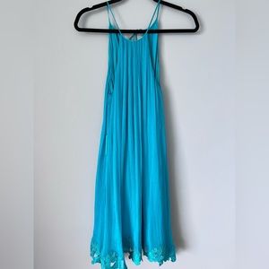 Catherine Melandrino aqua cocktail dress